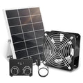 HG Power 25W Solar Fan for Chicken Coop with Thermostat, Adapter, Metal Solar Exhaust Fan 600 CFM with Speed Settings, 2 Power Auto-Switch for Chicken Coops, Doghouse Small Greenhouses, Shed