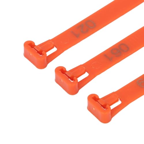 100Pcs Chicken Leg Rings, 1-100 Numbered Poultry Chicken Identification Leg Ankle Bands Tags Reusable Zip Tie for Ducks Chicks Pigeons Goose (Orange) - color: Orange