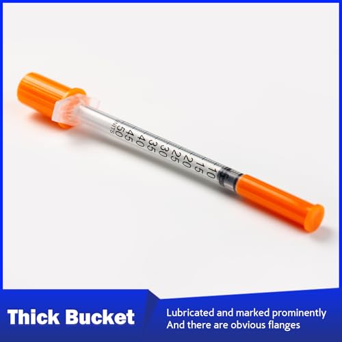 Syringes 0.5ml 31 Gauge 1/2 Inch 13mm Disposable Lab Supplies, Pack of 100 | U-100, Single-Use, Smooth & Leak-Proof, Individually Wrapped - size: 0.5ML 31G 1/2" 13MM