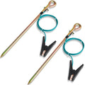 Tellegloww 2 Pcs Portable Ground Rod Grounding Rod with 4ft Grounding Wire 12AWG and Clip Grounding Pin Electric Fence Ground Rod for Antennas Satellite Dishes Generator(Crocodile Clip) - style: Crocodile Clip