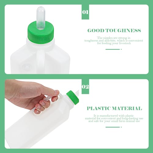 Angoily Lamb Feeding Bottle 29Oz Animal Feeding Bottle with 3 Nipples Livestock Milk for Sheep Baby Goats and Calves Large Capacity Farm Supply