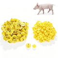 100PCS Cattle Ear Tag Plastic Livestock Ear Tag Animal Identification Earring Tagger for Cow Cattle Sheep Goats Pigs (Yellow)