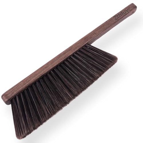 Hand Broom Brush Dust Cleaning: Hand Brush, Dusting Brush, Couch Brush, Soft Brush Cleaning, Dust Broom, Handheld Broom, Bed Brush, Hand Brush for Cleaning The Bed, Sofa, Fireplace, car, etc. - color: Brown