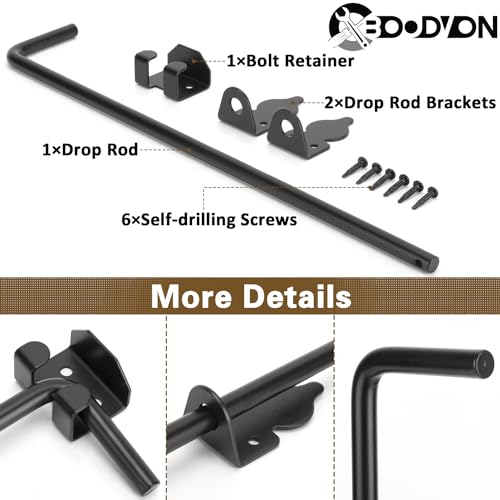18 Inch Cane Bolt Gate Drop Rod Heavy Duty Gate Hardware, Gate Ground Latch for Wooden Fences, Metal Gates Doors Stopper for Gate Ground, Wrought Iron Gate Latches, Black Finish(1 Pack) - size: 18 Inch