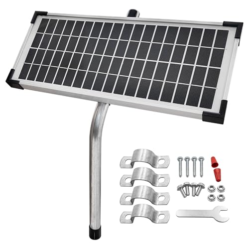 Solar Panel Kit FM123 Compatible with Mighty Mule Automatic Gate Openers | Compatible with FM200, FM350, FM500, FM502, MM360, MM260, MM262, MM560, MM562, EZGO-SOLAR, DIAMOND Series，10 Watt