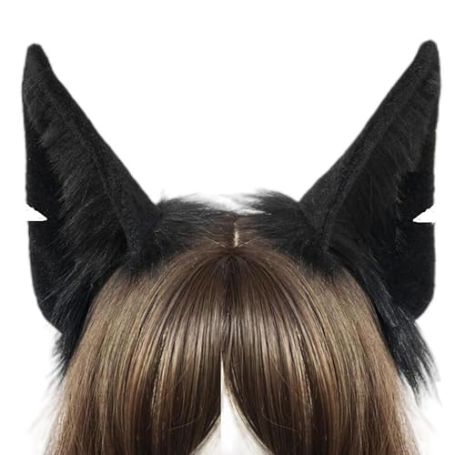 Handmade Wolf Ears Headband Fox Ear Hairband Wolf Cosplay Props - color: Black1
