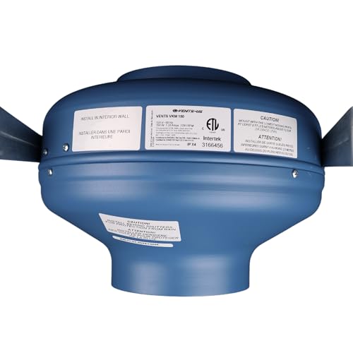 VENTS-US VKM 150 - Metal Inline Duct Fan for 6" Ducts with A Centrifugal Impeller (456 CFM) - Can Be Used As Either A Supply Boosting or Extract Boosting Fan