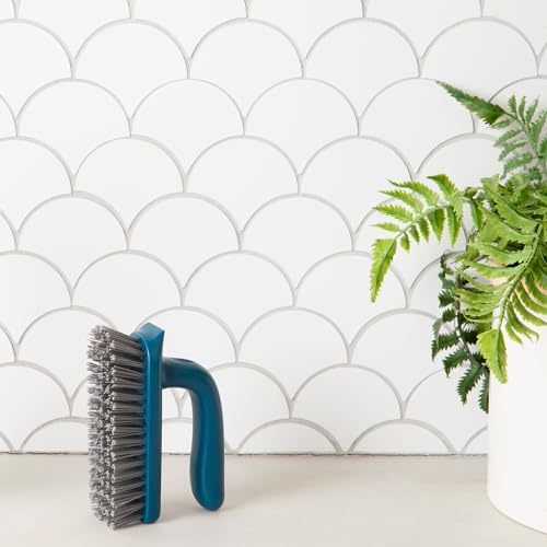 Full Circle Clean Ocean Grout & Tile Scrub Brush, for Shower, Bathroom | Tough on grout and tile in the kitchen, sustainably made 100% from recycled ghost fishing nets. - size: Scrub Brush