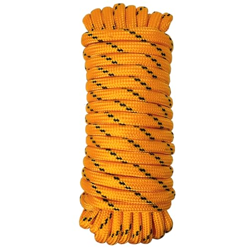 Diamond Braided Polypropylene Rope Nylon Rope Mix Thick Heavy Duty Ropes 3/8'' 50ft High Strength Perfect for Clothesrope Camping Hiking and Other Outdoor Activities Orange - size: 3/8'' 50ft Orange