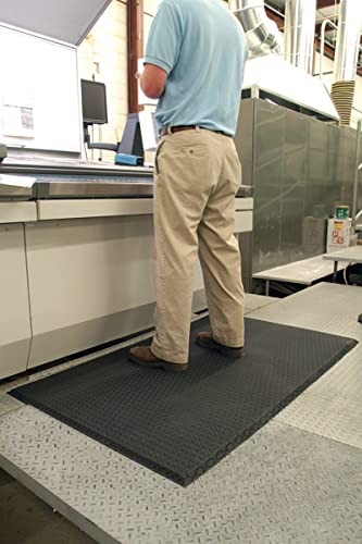 Hudson Exchange (3'x8') MaxCush Anti-Fatigue Comfort Industrial Ergonomic Mat Black - size: 3'x8'