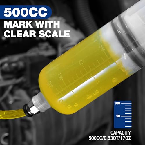WORKPRO 500CC Manual Fluid Extractor | Multi-Purpose Oil Syringe, Oil Suction Pump, Manual Extraction and Filling Pump, Automotive Oil Syringe - size: 500cc