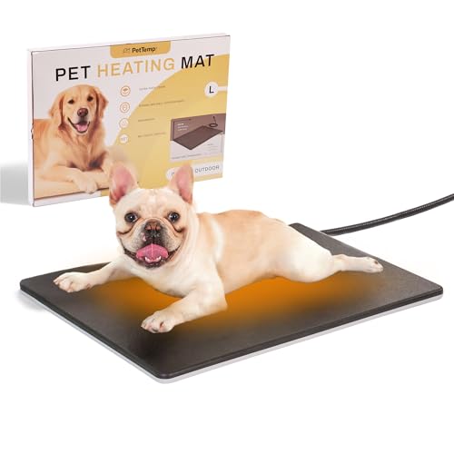Outdoor Heated Dog Pad for Medium Dog, Cat, Anti-Bite & Waterproof Heating Pad, Pet Warmer for Outside Feral Cat Houses, Durable Indoor Outdoor Warming Pet Mat in Extreme Weather 20" x 16" 45W - size: L: 20'' x 16''
