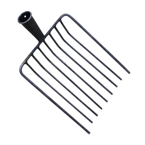 Metal Fork Head Manure Fork Replacement Head Agricultural Steel Pitchfork Fork Head for Gardening Lawns for Horse Stall Picking up 9 Teeth - color: 9 Teeth