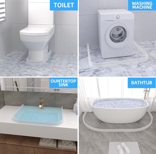 Duzzy 75 Inch Shower Threshold Water Dam, Shower Water Guard to Keep Water in Shower, Shower Water Stopper Dry and Wet Separation Suitable for Bathroom and Kitchen (Clear) - color: Clear, style: 75 Inch
