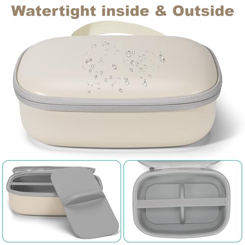 Wearable Breast Pumps Carrying Case, Hard Shell Breast Pump Bag with Waterproof Removable Tray, Breast Pump Storage Bag Compatible with Most of Wearable Breast Pumps (Teal) (Beige) - color: Beige