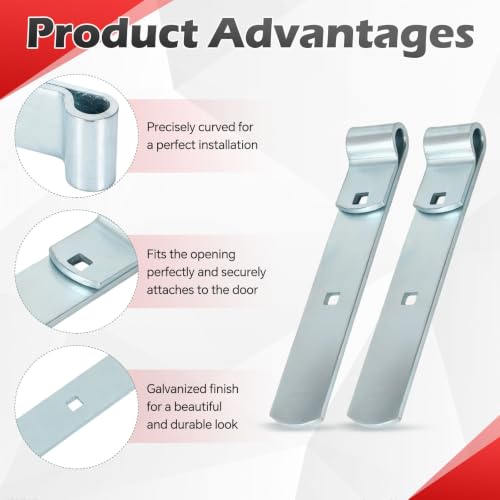 4 Packs 8'' Zinc Strap Hinge for Gates, Heavy Duty Gate Strap Hinge Zinc Plated with L-Screw (M16 × 125mm) for Barns Tool Sheds and Other Swing Doors, Galvanized - style: 4pcs L-shape-8''