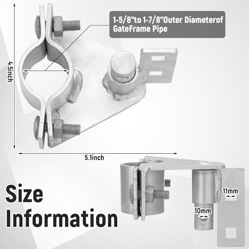 Zonon Heavy Duty Chain Link Gate Latch, Fits 1-5/8" and 1-7/8" Gate Pipe, Galvanized Steel Sliding Rolling Latch with Padlock Hole, Anti-Theft Lock for Fence, Yard & Farm Gates
