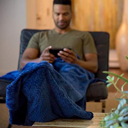 50"x70" Marvelous Midnight Foot Pocket Blanket Plush Fleece Non-Electric - color: Marvelous Midnight