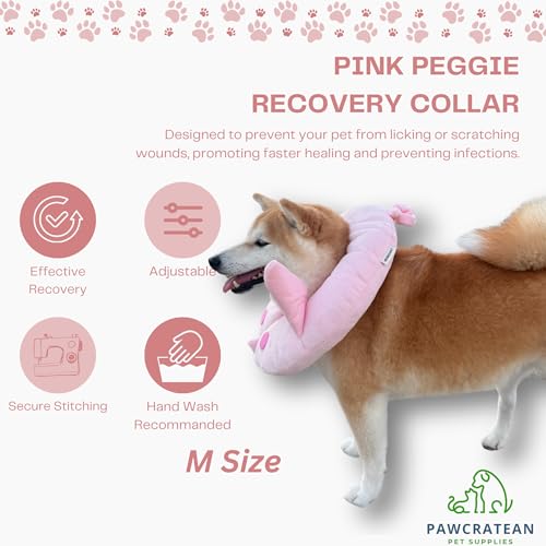 Adjustable Comfy Flower Style Elizabeth Collar for Cats Puppies Soft Recovery Cone Pet Protective Neck Collar (Pink Pig (Open Ring), Small) - color: Pink Pig (Open Ring), size: Small