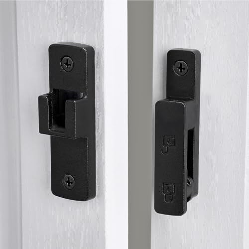 Matte Black 180 Degree Zinc Alloy Barn Door Latch, Flip Gate Lock | Sliding Door Latch Lock,for bedroom,garage,balcony,barn,bathroom,drawer,Wine Cabinet,window,cabinet,pet enclosures - color: Matte Black_180 Degree