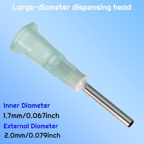 100pcs 14G blunt tip glue dispensing nozzles Blunt-nosed needle glue applicator, used for applying industrial liquids, adhesives, inks, perfumes, lip glosses.0.5 inches - size: 14G 100pcs