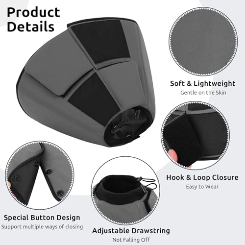 Dog Cones for Large Dogs, Soft Dog Cone Large for Wound Care | Cone for Dogs After Surgery, Adjustable Elizabethan Collar for Pet to Prevent Licking Wounds, Grey L - color: Grey, size: L