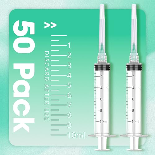 10mL/cc Disposable Luer Lock Syringe 21G 1.5 inch for Lab Use, Individually Wrapped, Pack of 50 - style: 10ml-21G-1.5" (Luer Lock)