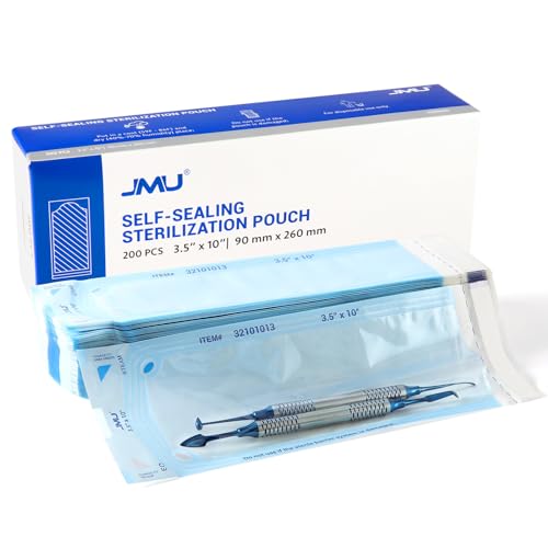 JMU Self Seal Sterilization Pouches 3.5" x 10", Sterilization Bags 200/Box - size: 3.5" x 10"