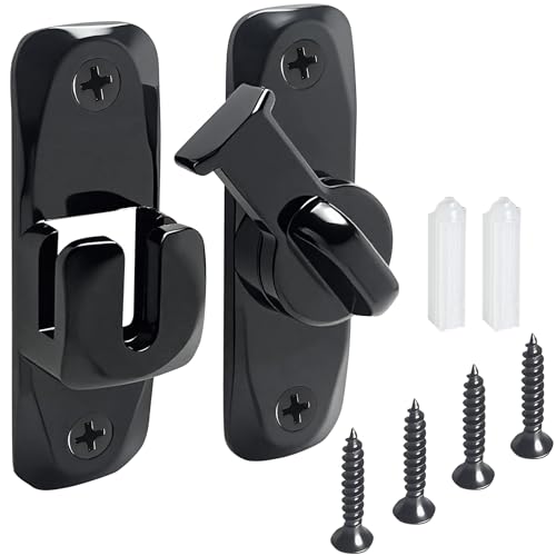 Barn Door Latch 90/180 Degree Barn Door Lock, Thickened Anti-Rust Flip Gate Latch Sliding Barn Door Lock Latch for Cabinets, Barn Door, Bathroom, Garden Doors