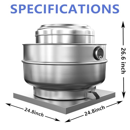 Restaurant Hood Grease Rated Exhaust Fan- Food Truck High Speed Direct Drive Centrifugal Upblast Exhaust Fan 1HP 110 Volt Single Phase Motor 3500 CFM - size: 1HP