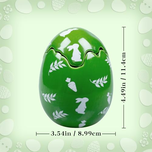 Easter Egg Candle, Eucalyptus Scented Ceramic Bunny Candle, Soy Wax in Decorative Eggshell Holder, Easter Decor & Spring Gifts for Home & Table Decoration
