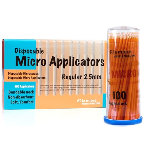 2.5mm Orange 400pcs Micro Brush Micro Applicators Brushes Fine Microswabs Regular - size: 2.5mm Orange