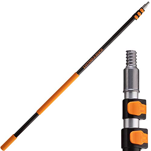 4-12 ft Long Telescopic Extension Pole, Multi-Purpose Extendable Pole | Universal Twist-on Metal Tip, Lightweight and Sturdy // Best Telescoping Pole for Painting, Dusting and Window Cleaning - size: 12 feet