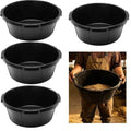 4Pcs Rubber Feed Pan,Heavy Duty 6.5 Gallon/26 Quart Horse Feed Bucket Livestock Feeder Tubs with Handle for Horse,Goat,Pig,Farm Livestock Poultry