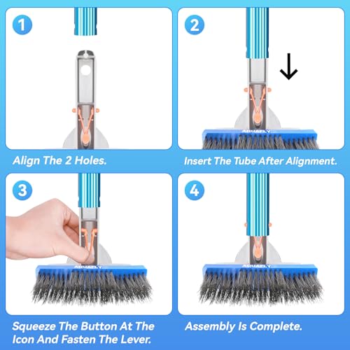 5" Stainless Steel Pool Brush, Heavy Duty for Concrete Pools | Durable wire bristle brush head for deep cleaning walls & floors. Removes tough buildup safely - size: 5 inch
