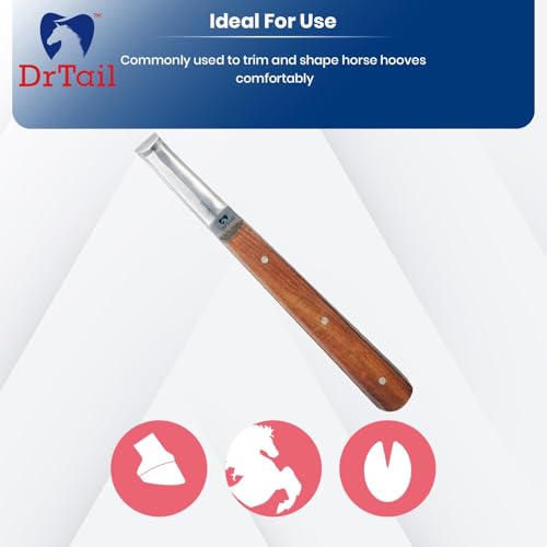 Hoof Knife Farrier Tool - Stainless Steel Knife for Horses, Goats & Livestock Best Right-Left Handed Knife Narrow, Farrier & Hoof Cleaning Tool - style: Regular Double Edge
