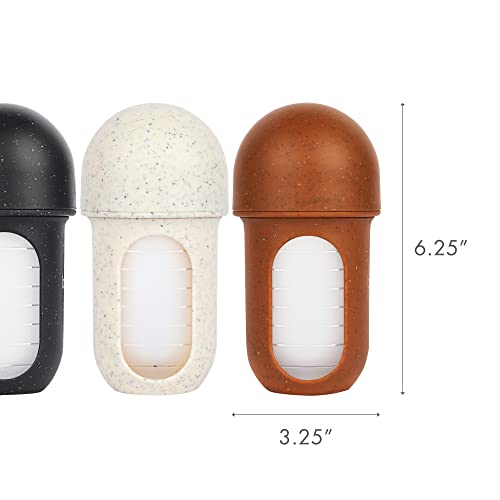 Boon Nursh Silicone Baby Bottles - Speckle - 8 Oz - 3 Count | 100% Food-Safe Silicone, Made Without BPA Or PVC, Medium Flow, Air-Free Feeding, Helps Reduce Colic Symptoms, Dishwasher Safe - color: Speckle, size: 8 Ounce (Pack of 3)