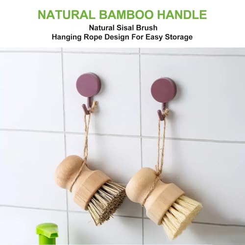 12Pcs Crevice Cleaning Brush Set, Hard Bristle Multi-Purpose Household Cleaning Tools for Kitchen Bathroom Tile Grout Window Track, Bamboo Pot Brush + Copper Wire Brush + Scraper