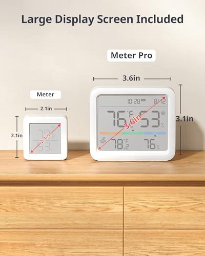 SwitchBot Meter Pro, Digital Hygrometer & Thermometer - Wireless Indoor Temperature & Humidity Monitor with Bluetooth App Control, Real-Time Alert - size: Meter Pro+Outdoor Meter
