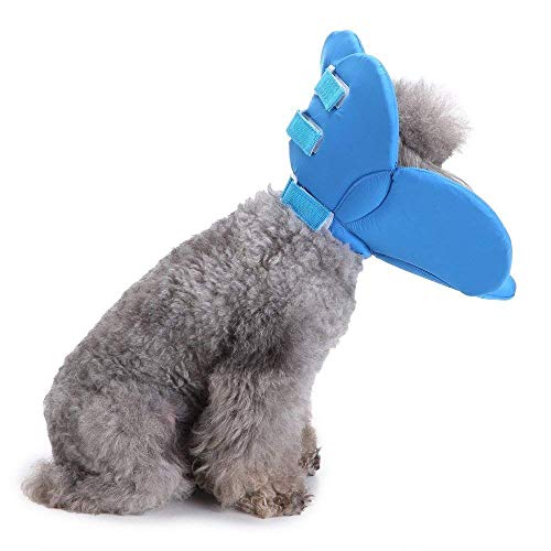Dogs Cats Medical Grooming Pet E-Collar Recovery Remedy Protective Dog Lick Caught Soft Sponge Adjustable Postoperative Kit for Small and Medium Dog (Blue, M (neck's Girth 10.6" to 11.4")) - color: Blue, size: M (neck's girth 10.6" to 11.4")