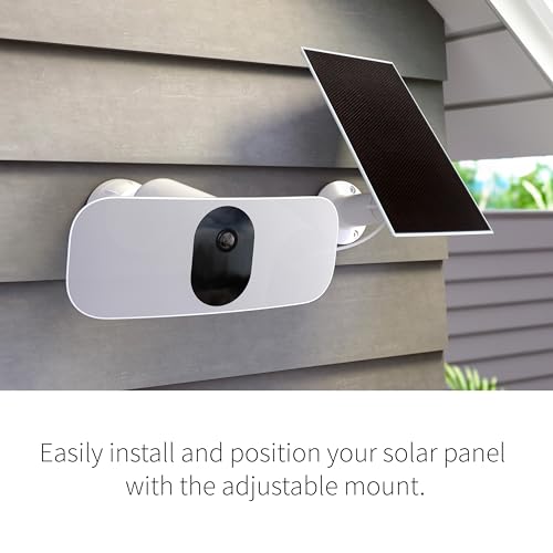 Arlo Solar Panel Charger (White), Arlo Certified Accessory, Weather Resistant, Easy Install (2025 Released), Works with: Essential Series, Go 2, Pro 3/4/5S/6/6 XL, Ultra Series, Wireless Floodlights - color: White