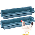 4 Pack Chicken Feeder Plastic Feed Trough Bucket for Chicken Duck Pigeon Bird Livestock Pet Poultry (Length: 16.5")