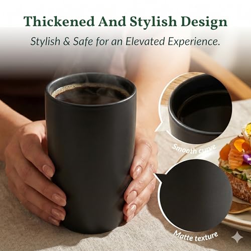 Homienly Kitchen Cups 20oz Wheat Straw Cups-6 pcs Lightweight cups Unbreakable & Reusable Glassware Set Stackable for Party,Camping,Picnic-Black - color: Black, size: 20 Ounces