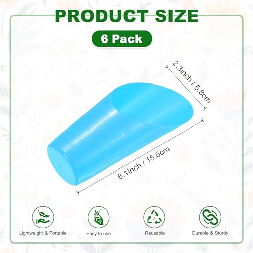 M METERXITY 6-Pack Bonsai Soil Scoops, Plastic Garden Soil Scoops Bucket Shovel Potting Scoopers for Transplanting/Flower Planting/Plant Succulent, Colorful Small Gardening Tools [Blue] - color: Blue