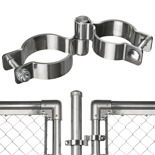 2 Pack 2-3/8" x 1-7/8" Chain Link Fence Gate Hinge, 304 Stainless Steel Heavy Duty Male Female Post Hinges with Bolts and Nuts - color: 2-3/8", size: 1-7/8"