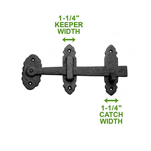 Renovators Supply Manufacturing Black Iron Thumb Gate Latch Rustic Antique Design Fence Door Lock with Hardware