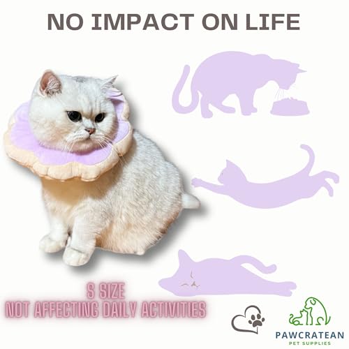 Adjustable Comfy Flower Style Elizabeth Collar for Cats Puppies Soft Recovery Cone Pet Protective Neck Collar (Purple, Small) - color: Purple, size: Small