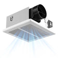 Amico Bathroom Exhaust Fan, 1.0 Sones, 80 CFM, No Attic Access Needed | Low Noise, Ceiling Mounted Retrofit Ventilation Fans, 4 Inch Duct, 7.6''x7.3'' Ceiling Opening, Modern Grille, UL Certified