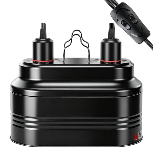 MECESOR Reptile Light Fixture with Switches, Dual Reptile Heat Lamp Fixture UVB & Basking Bulb Holder for Glass Terrarium Habitat - Double Dome Reptile Lamp for Bearded Dragons, Lizards& Snakes - size: Dual Lamp Housing with Dual Remote Control Switch