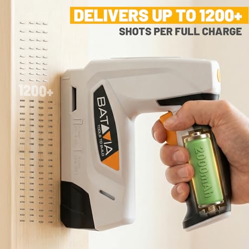 BATAVIA Electric Staple Gun, 2 in 1 Cordless T50 Stapler & Brad Nailer Kit with Remover and 2000PCS Staples Nails, 2000mAh Battery Powered, 4V Electric Stapler for Upholstery, Wood, DIY Home Projects